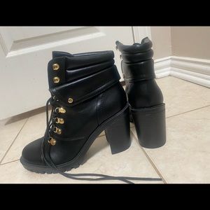 Black lace up ankle boots
